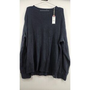 Grayers Mens Navy XXL Brawny Garment Dye Long Sleeve Waffle Crew Neck Sweater